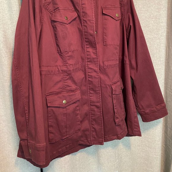 NWOT Market & Spruce Kathleen Cargo Jacket (Red, 3x) - Picture 2 of 7